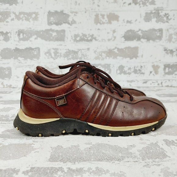 Skechers Women's Leather Upper Brown Oxford Lace Up Y2K Sneakers W397 - Picture 5 of 11